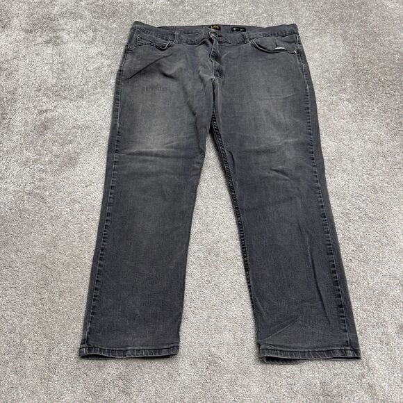 Lee S-Gene Cone Regular Fit Straight Denim Jeans Mens 42x30 Stone Wash Grunge - Picture 1 of 16